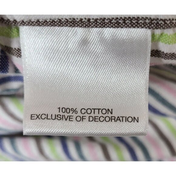 Cremieux Classics Long Sleeve Button Down Shirt Multicolor Pinstripe Men's M - Picture 8 of 9